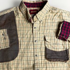 Braeval Tiera Field Shirt Mens Large Yellow Check Merino Wool Hunting Shooting